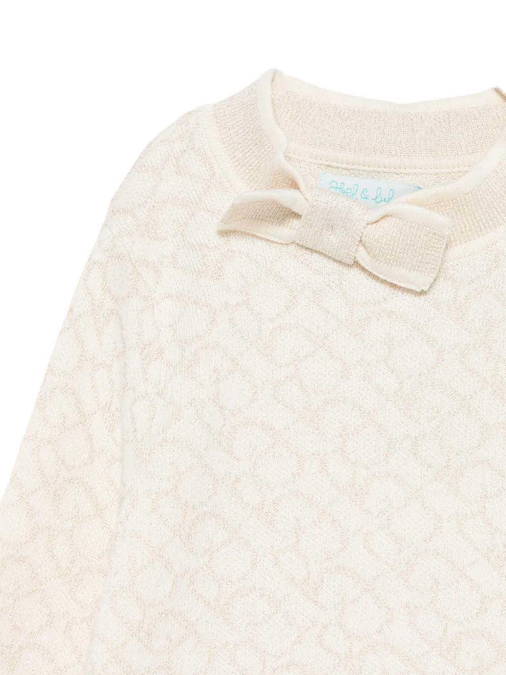 Abel & Lula Trui met monogram-patroon en strik-detail Beige