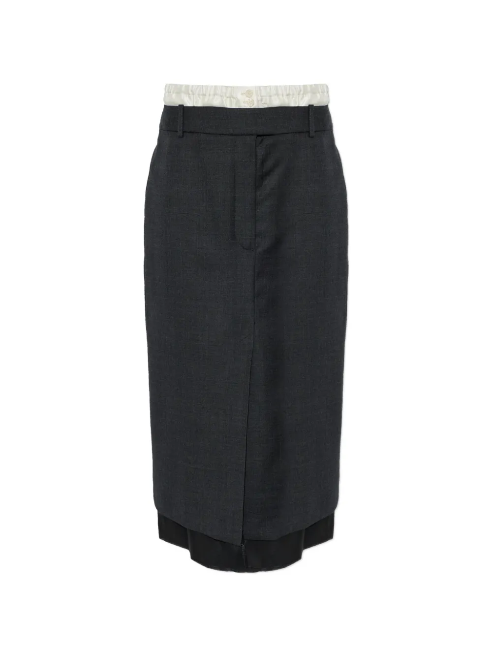 Róhe layered-design slit-detail midi skirt