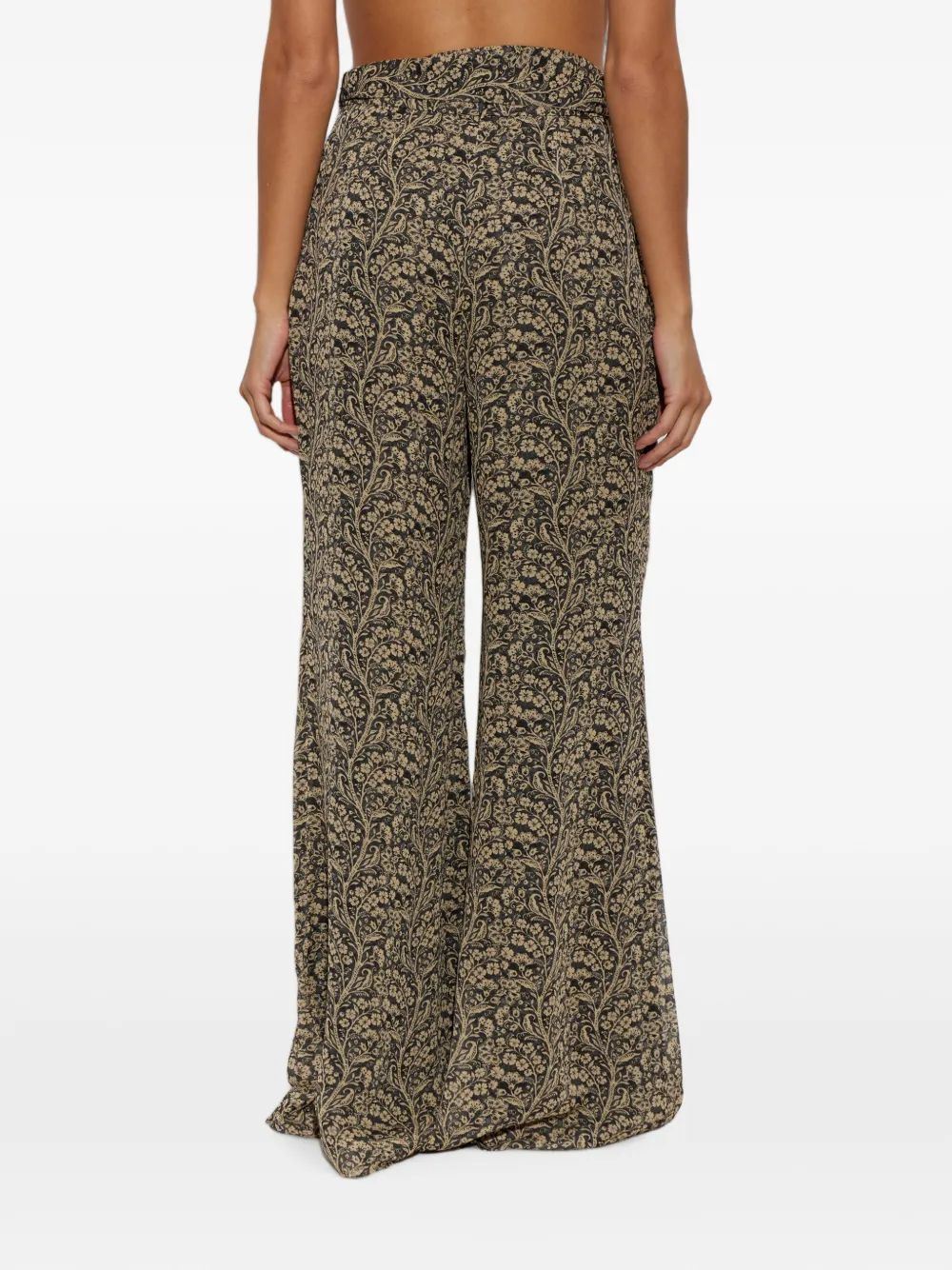 ZIMMERMANN Broek met kwastjes en bloemenprint Grijs