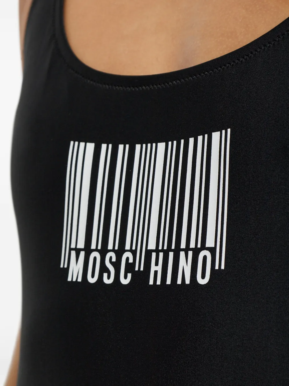 Moschino barcode-print one-piece swimsuit Zwart