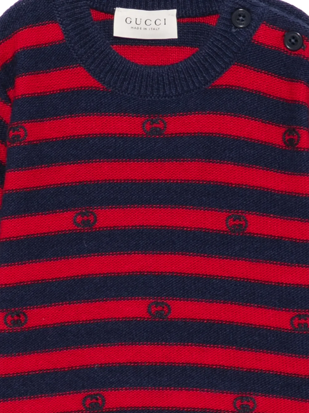 Gucci Kids Interlocking G gestreepte trui Blauw