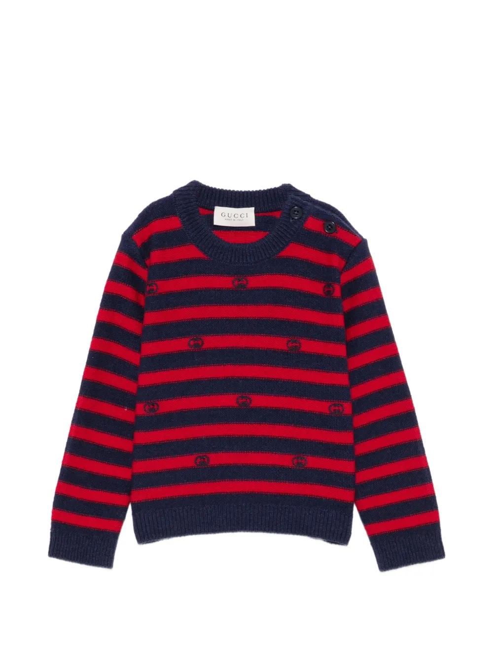 Gucci Kids Interlocking G gestreepte trui Blauw