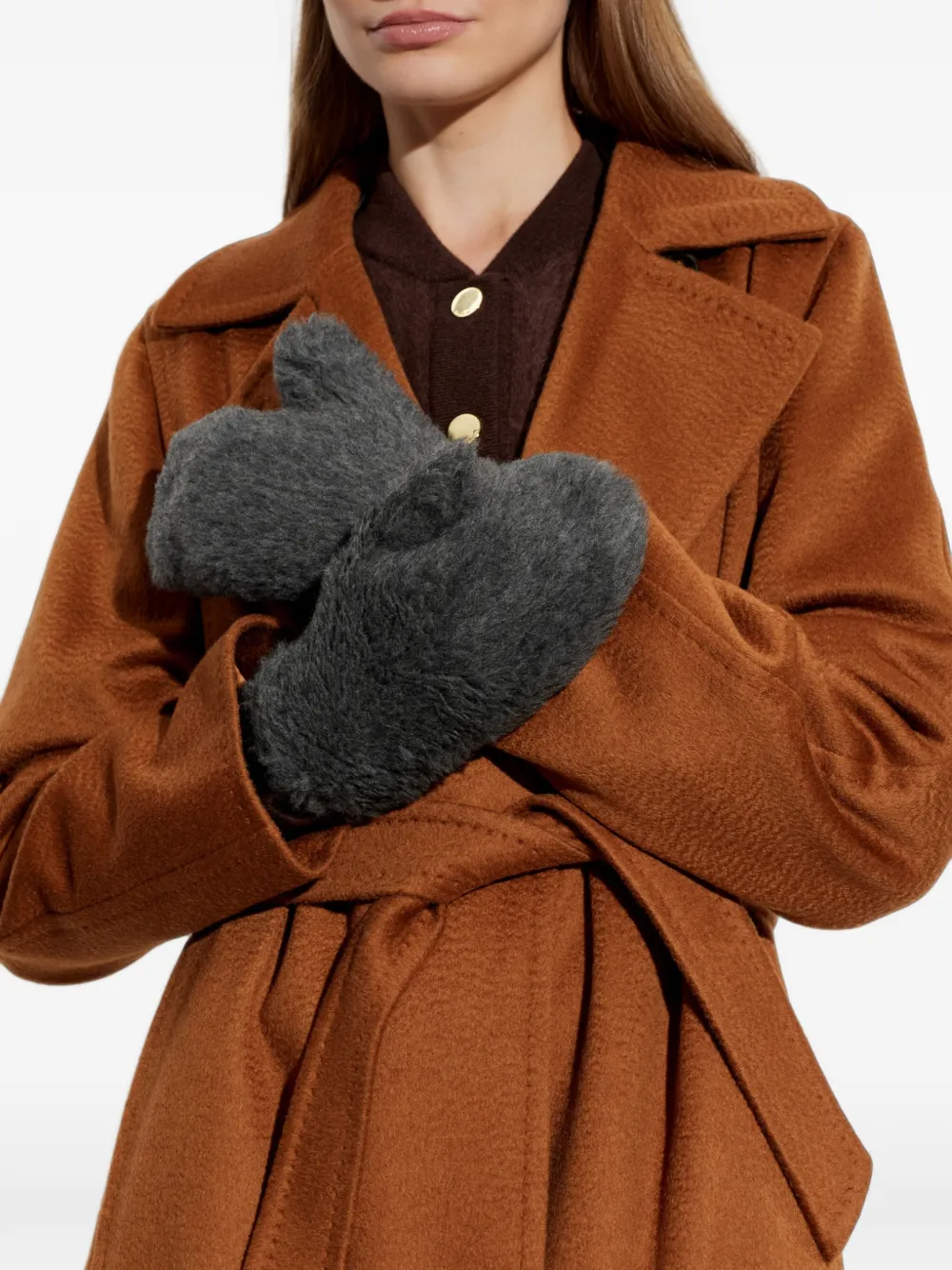 Max Mara Ombrato3 wanten van wolblend Grijs