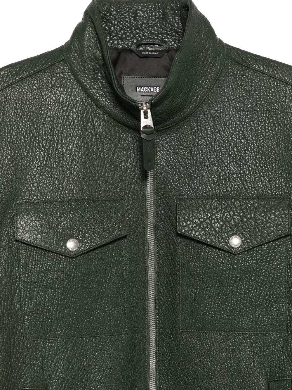 Mackage Leren jack Groen