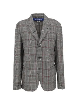 Comme Des Garçons Homme 2012 Bleached Tartan Jacket | Red | FARFETCH