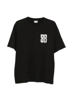 Balenciaga Cursive Medium Fit T-shirt In black/white | Black