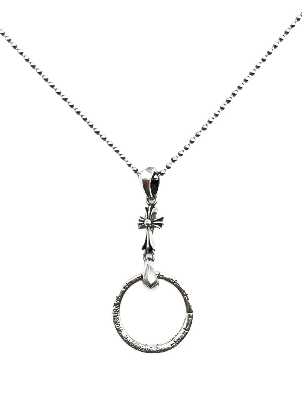 Chrome Hearts Babyfat Cross loop necklace - Argento