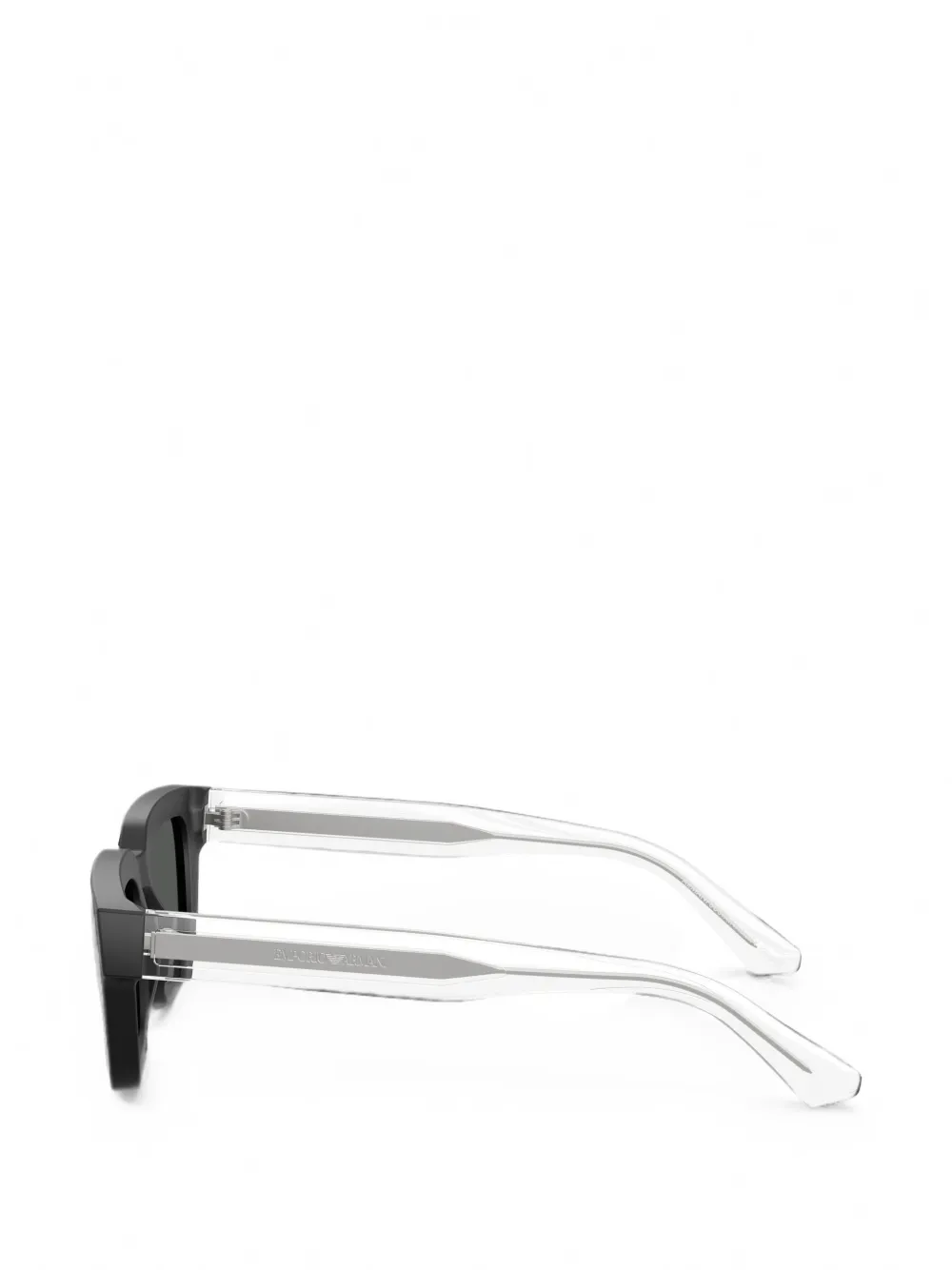 Emporio Armani Zonnebril met rechthoekig montuur Zwart