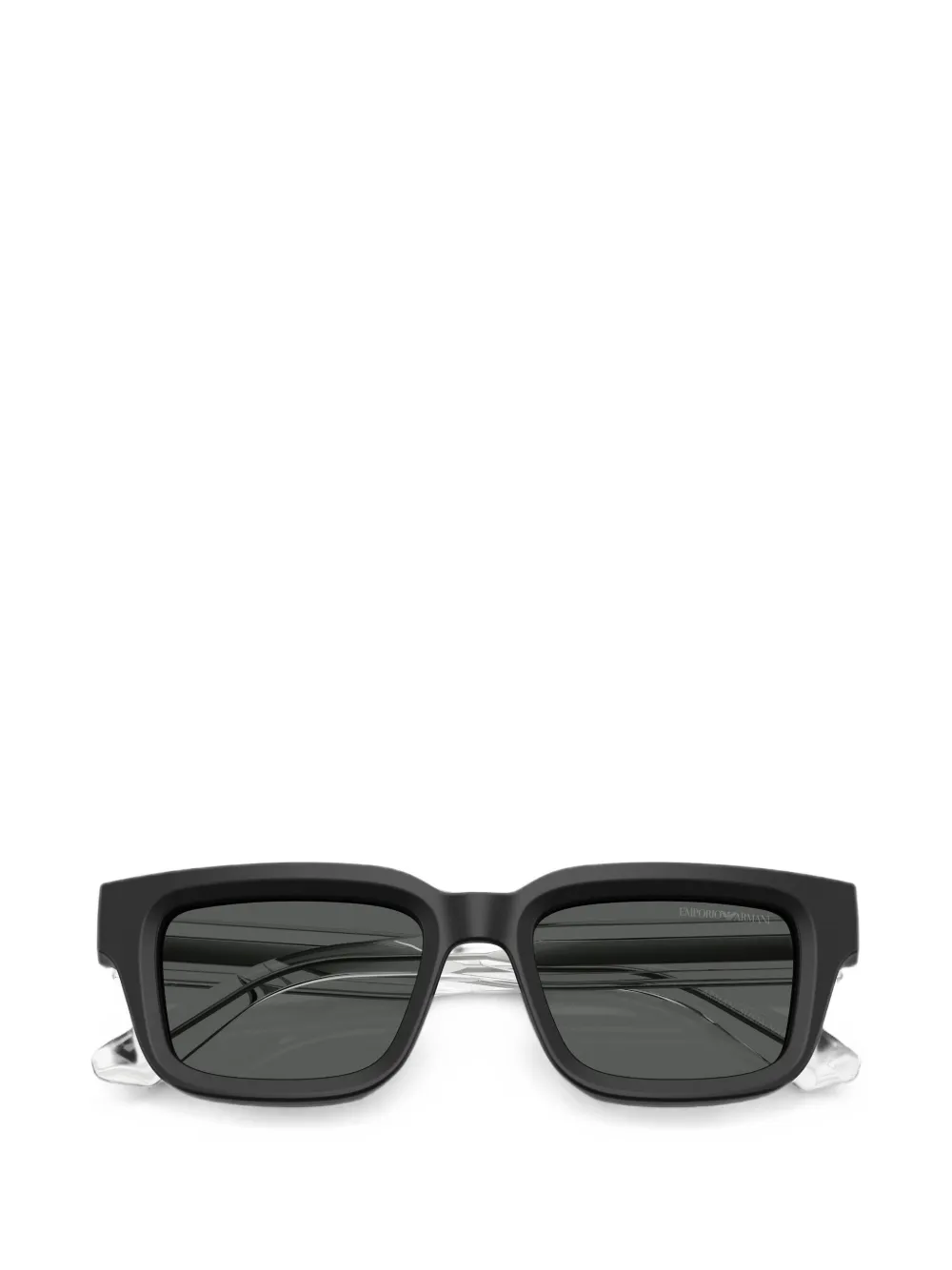 Emporio Armani Zonnebril met rechthoekig montuur Zwart