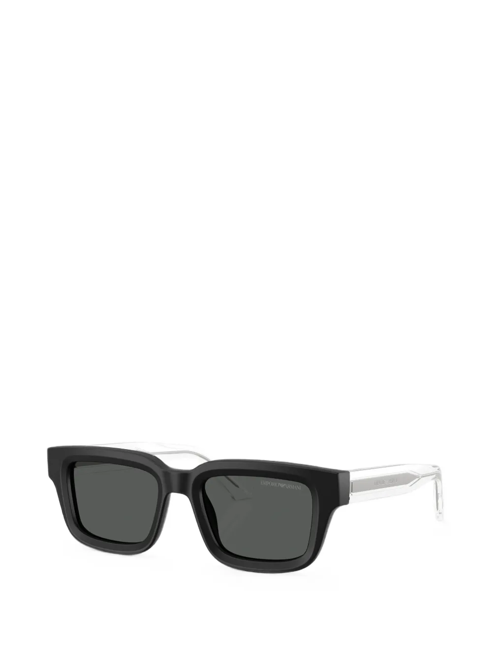 Emporio Armani Zonnebril met rechthoekig montuur Zwart