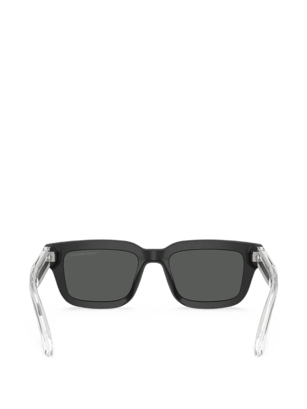 Emporio Armani Zonnebril met rechthoekig montuur Zwart