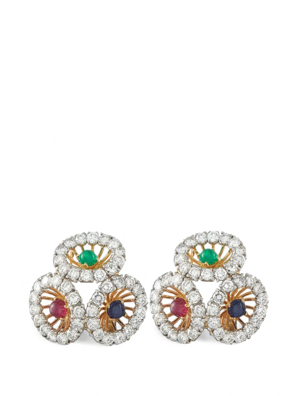 Cartier Kleid-Clips mit Schmucksteinen - Gold