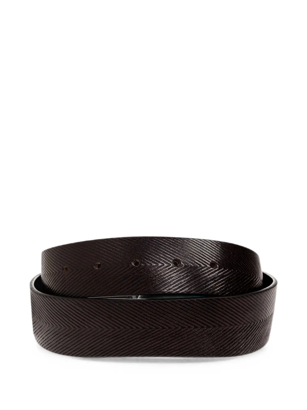 Max Mara Angizia leren riem met chevron-reliëf Bruin