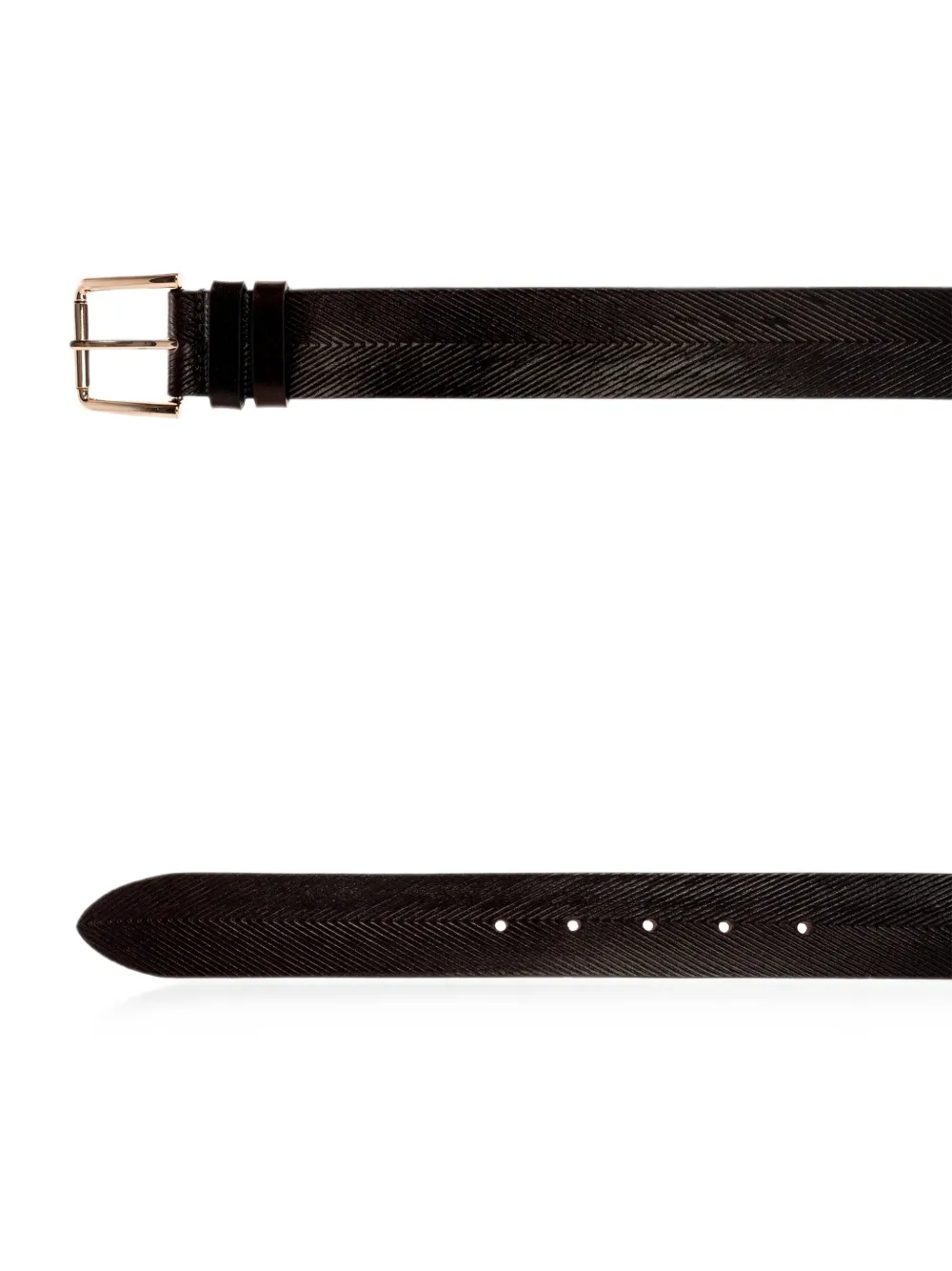 Max Mara Angizia leren riem met chevron-reliëf Bruin