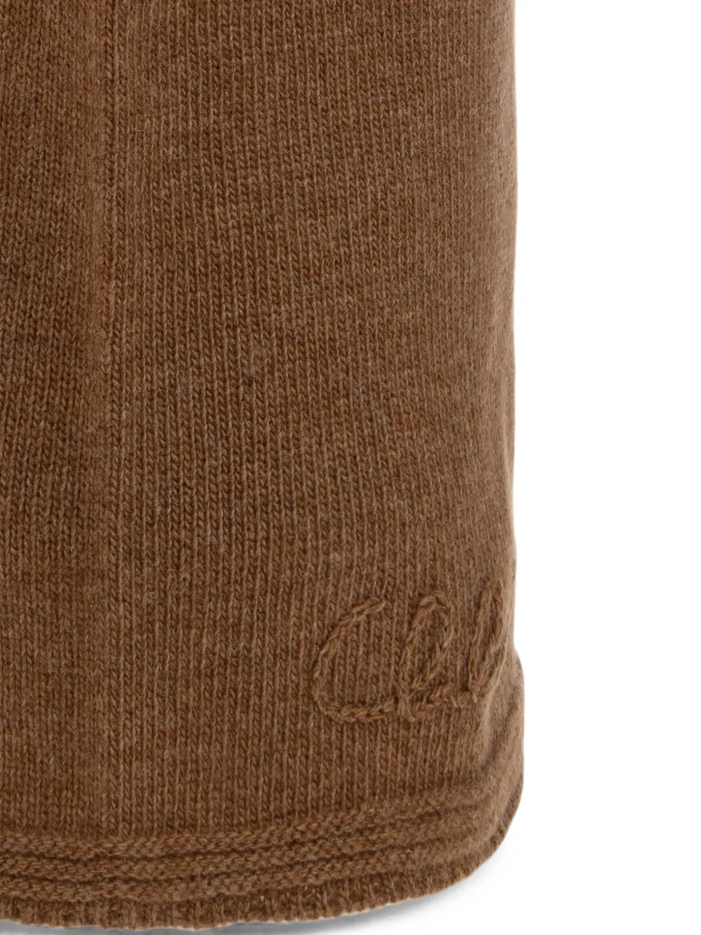 Chloé Col met geborduurd logo Bruin