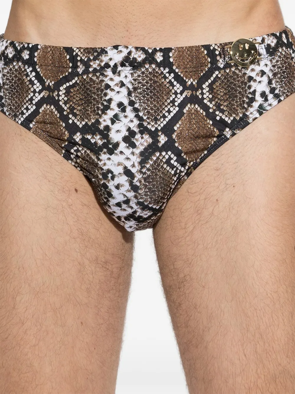 Moschino x Smiley zwembroek met slangen-print Bruin