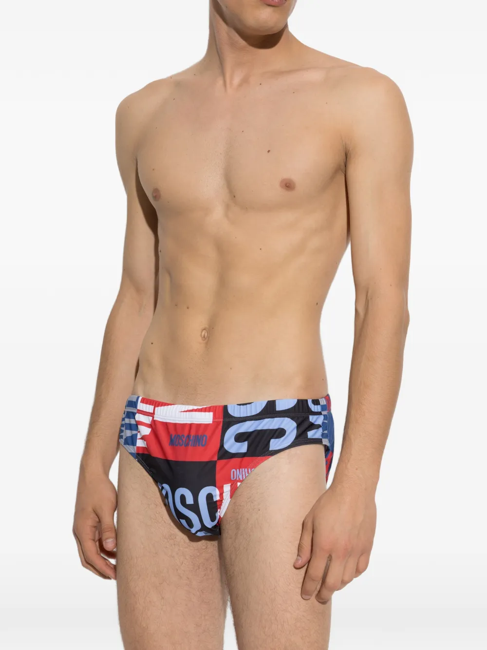 Moschino Zwembroek met logoprint Zwart