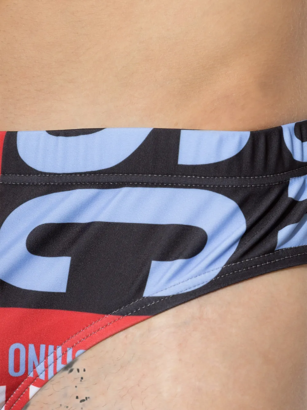 Moschino Zwembroek met logoprint Zwart