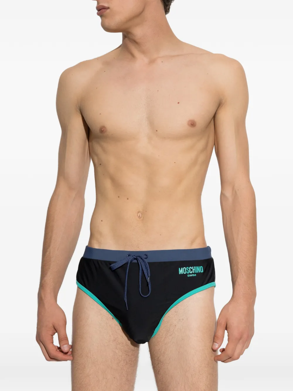 Moschino Zwembroek met logoprint Zwart