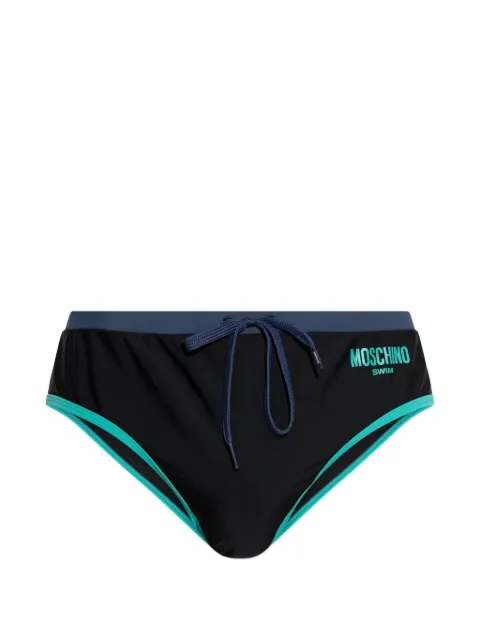 Moschino logo-print drawstring swimming trunks