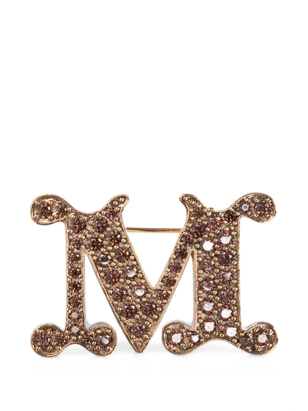 Max Mara Facella zirconia-embellished brooch - Or Max Mara Facella zirconia-embellished brooch - Or
