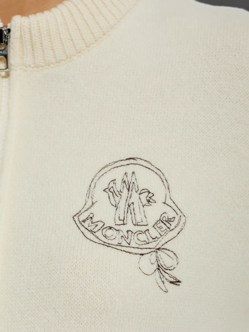 Moncler Vest met geborduurd logo Beige