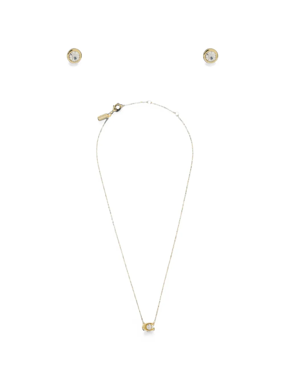 Coach crystal-embellished necklace and earrings (set of two)