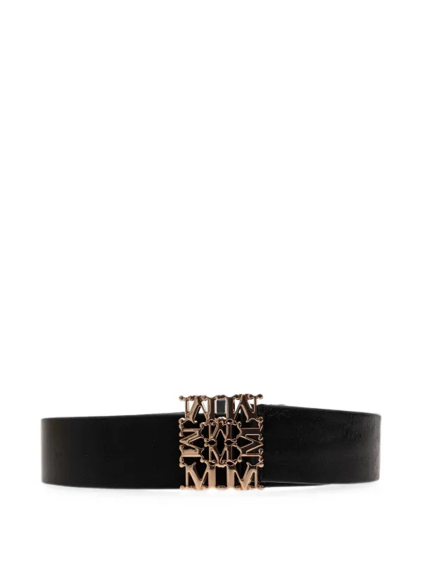 Max Mara Sumero Logo-buckle Belt in Black