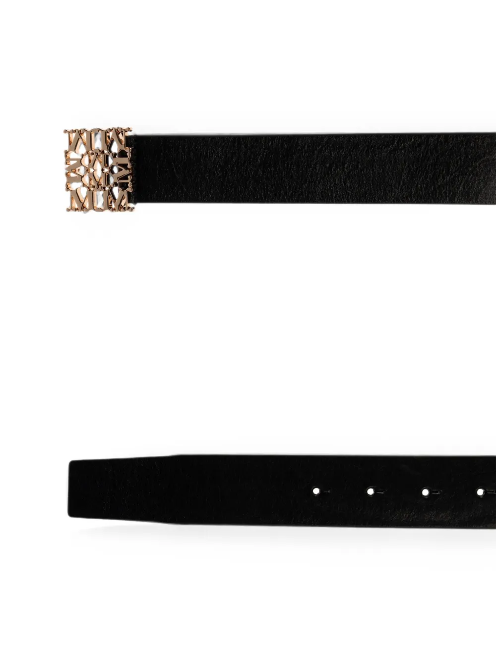 Max Mara Sumero Logo-buckle Belt in Black, view 3