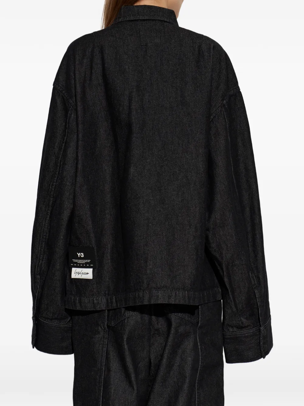Y-3 Spijkerjack met logopatch Zwart