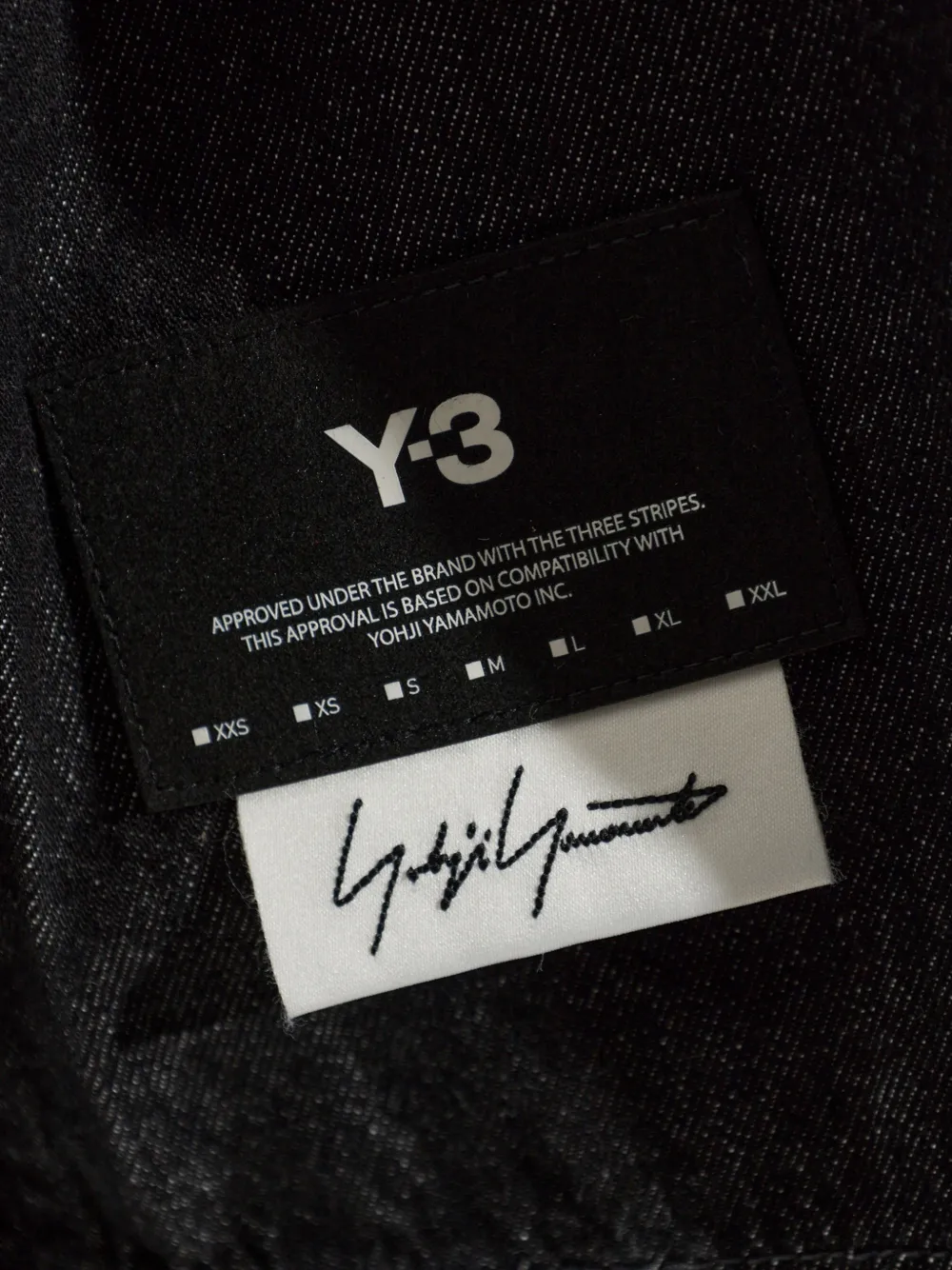 Y-3 Spijkerjack met logopatch Zwart