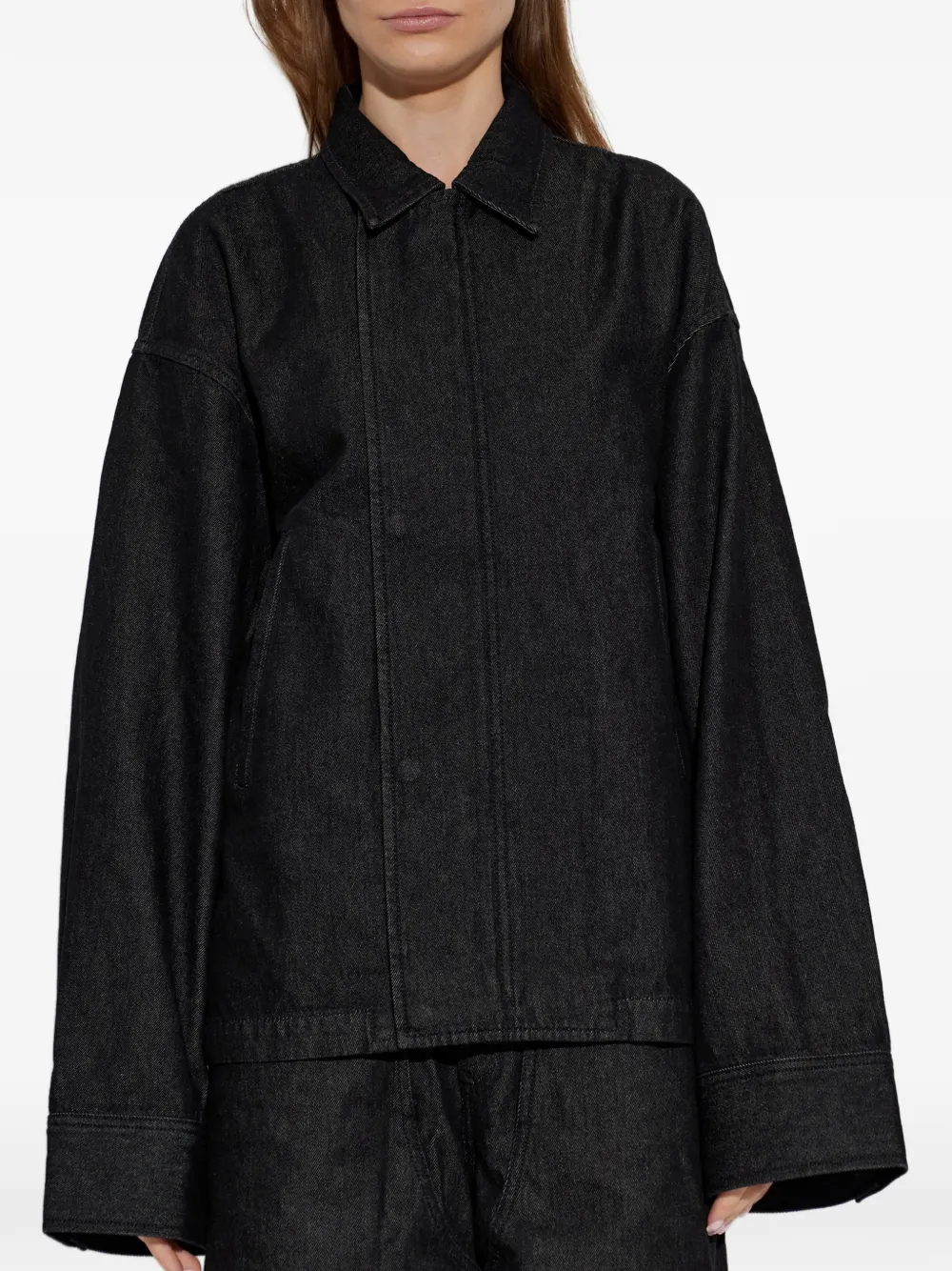 Y-3 Spijkerjack met logopatch Zwart