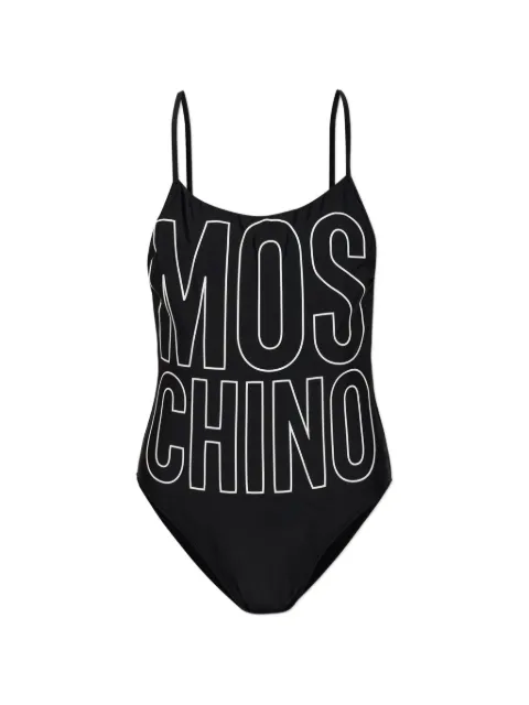 Moschino traje de baño con cuello redondo y logo estampado