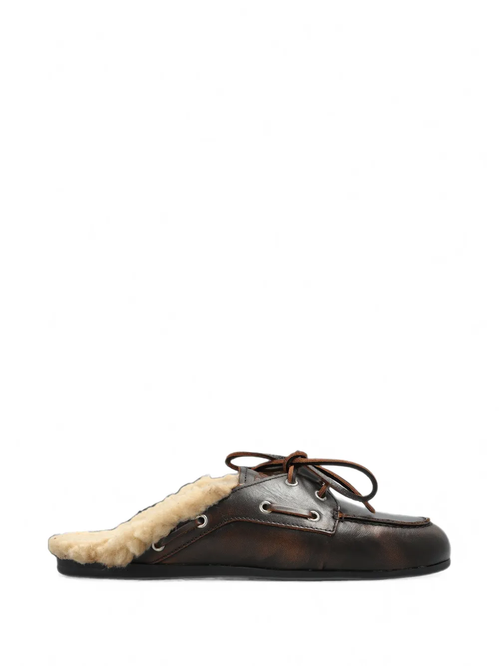 Posa Boat Leather Mules In Multi