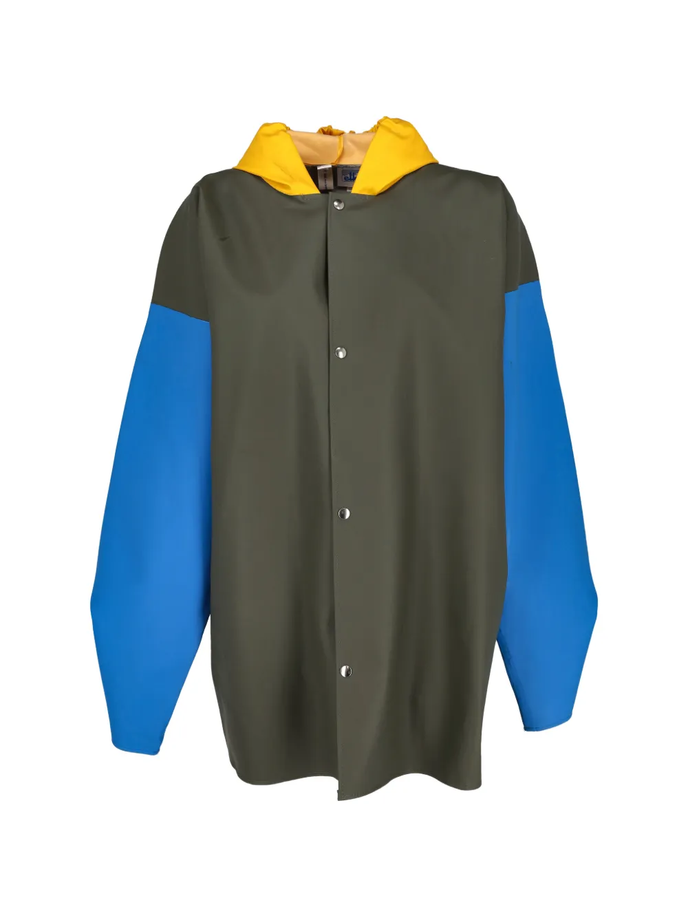 Comme Des Garçons Pre-Owned colour-block hooded coat - Verde