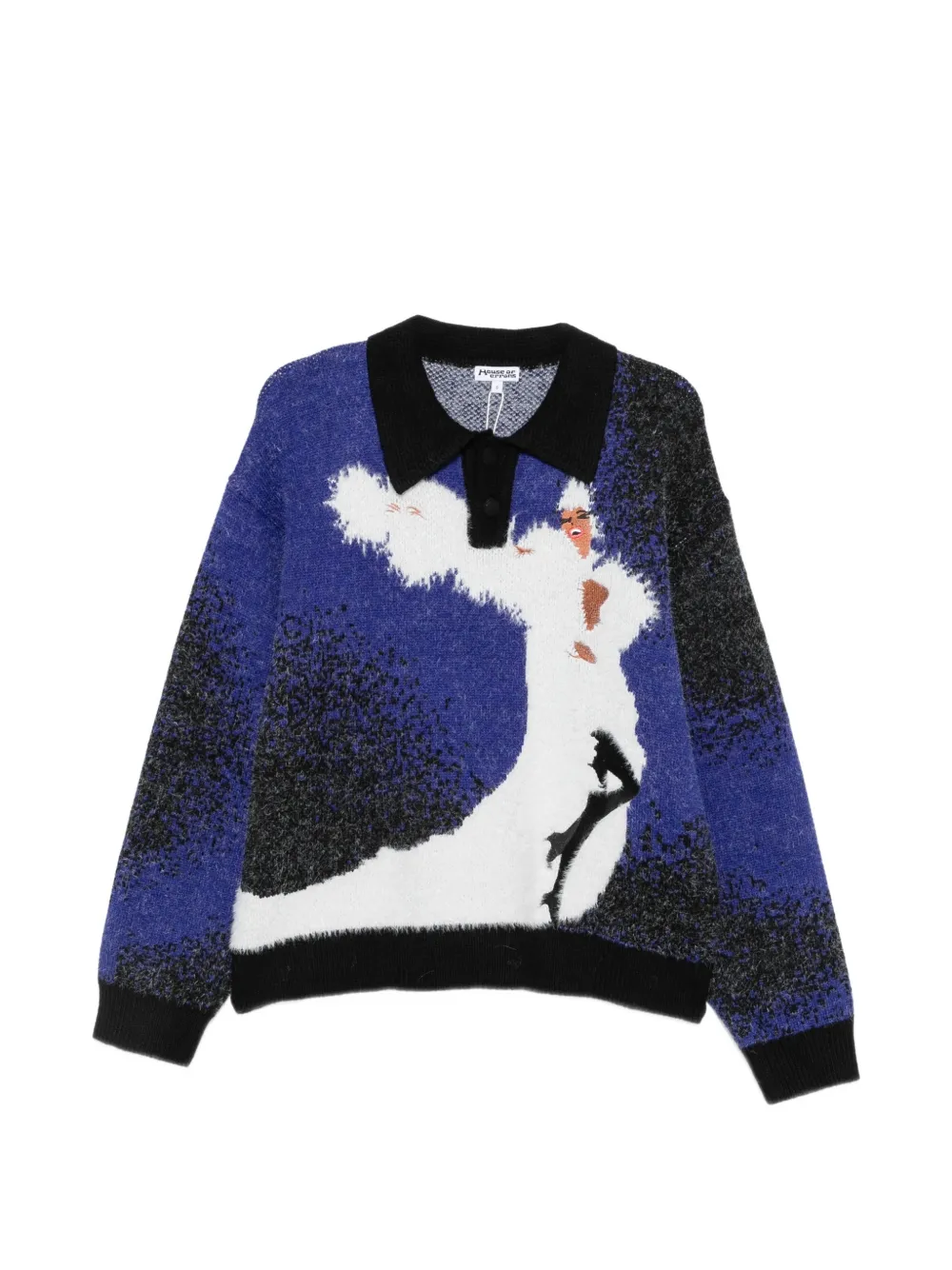 House of errors graphic-intarsia polo shirt
