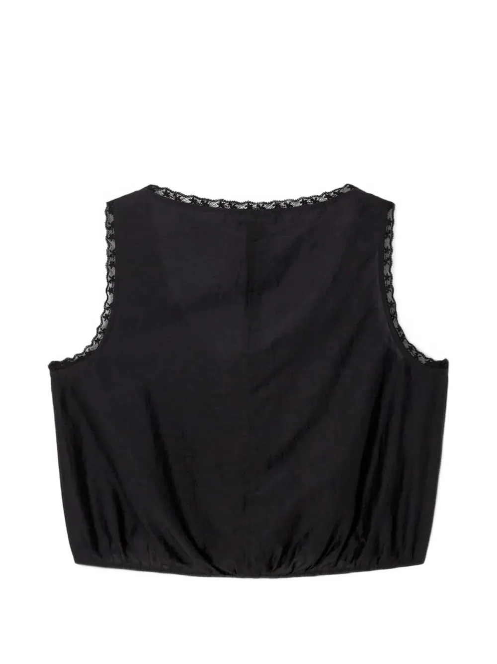 RE DONE Allegra top met kanten afwerking Zwart