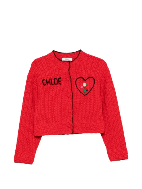 Chloé cárdigan con logo bordado