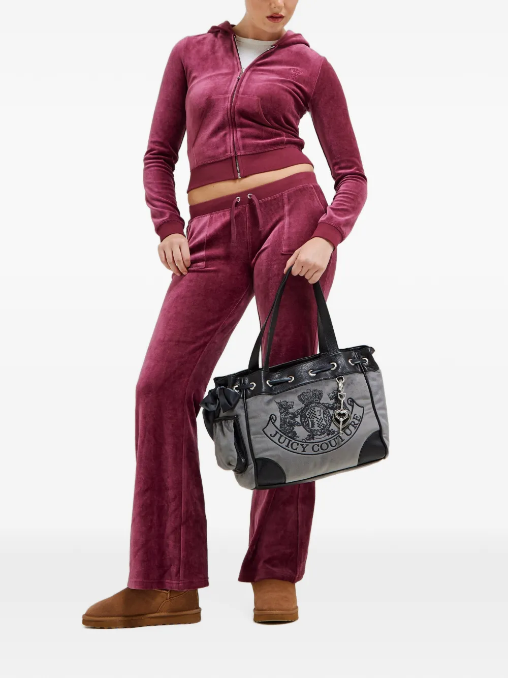 Juicy Couture Daydreamer schoudertas met geborduurd logo Grijs