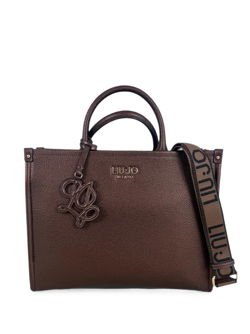 LIU JO logo-plaque tote bag - Marrone