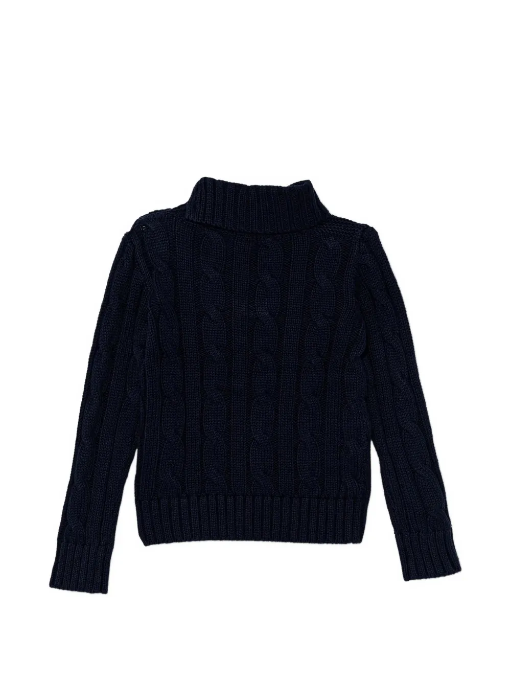 POLO RALPH LAUREN KIDS cable-knit button-detail sweater Blauw
