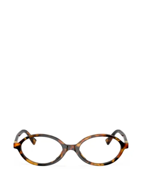 Miu Miu Eyewear tortoiseshell-effect oval-frame glasses