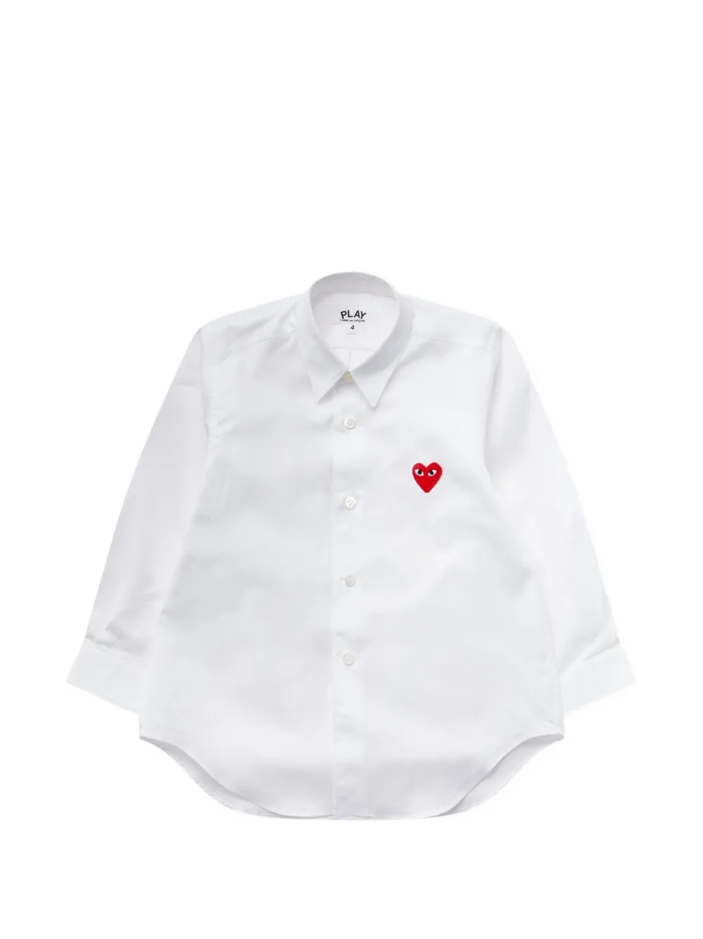 Comme Des Garçons Play Kids heart-patch shirt - Bianco