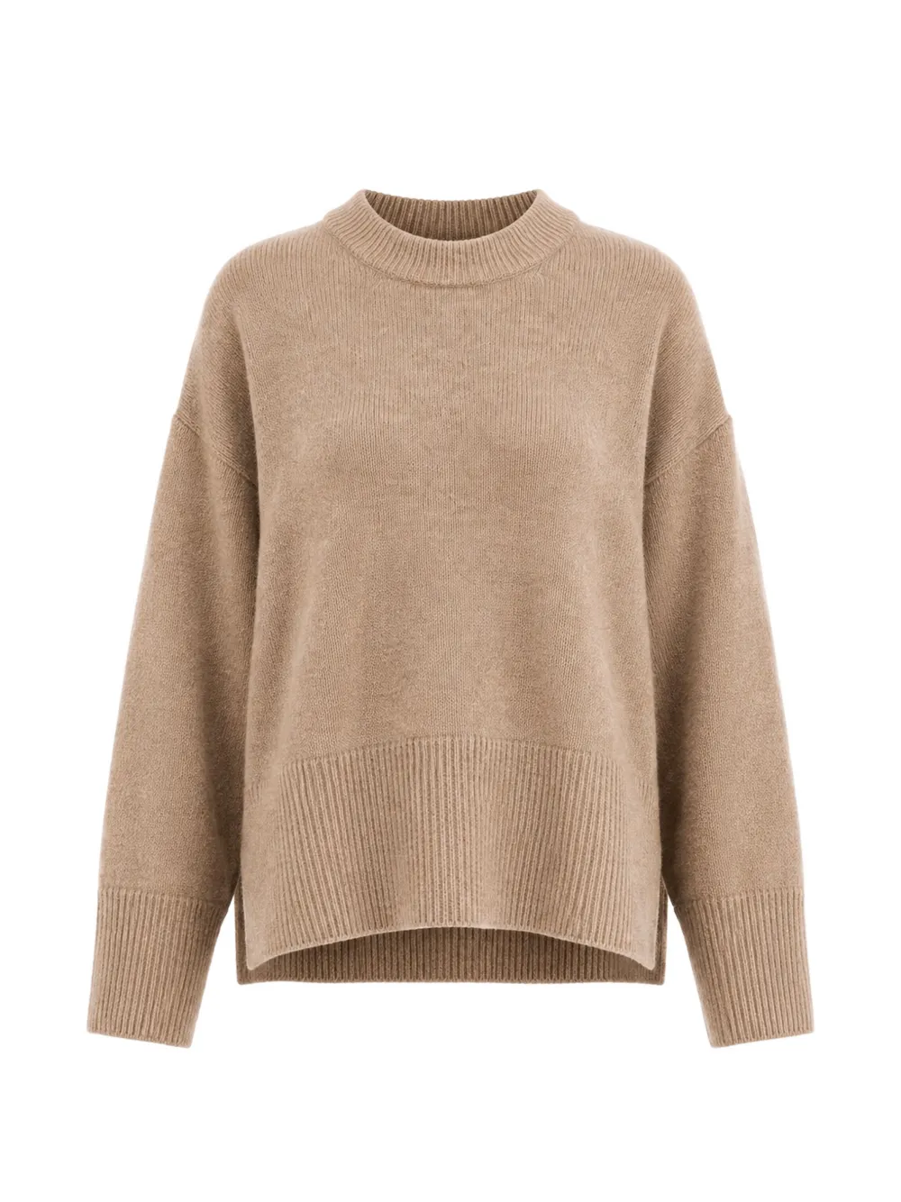 Rails Miranda Ribbed-trim Sweater In Braun