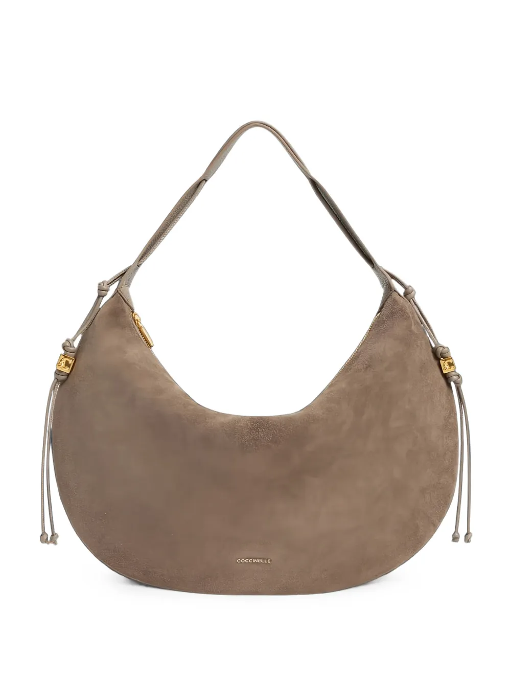 Coccinelle large Thess suede shoulder bag - Toni neutri