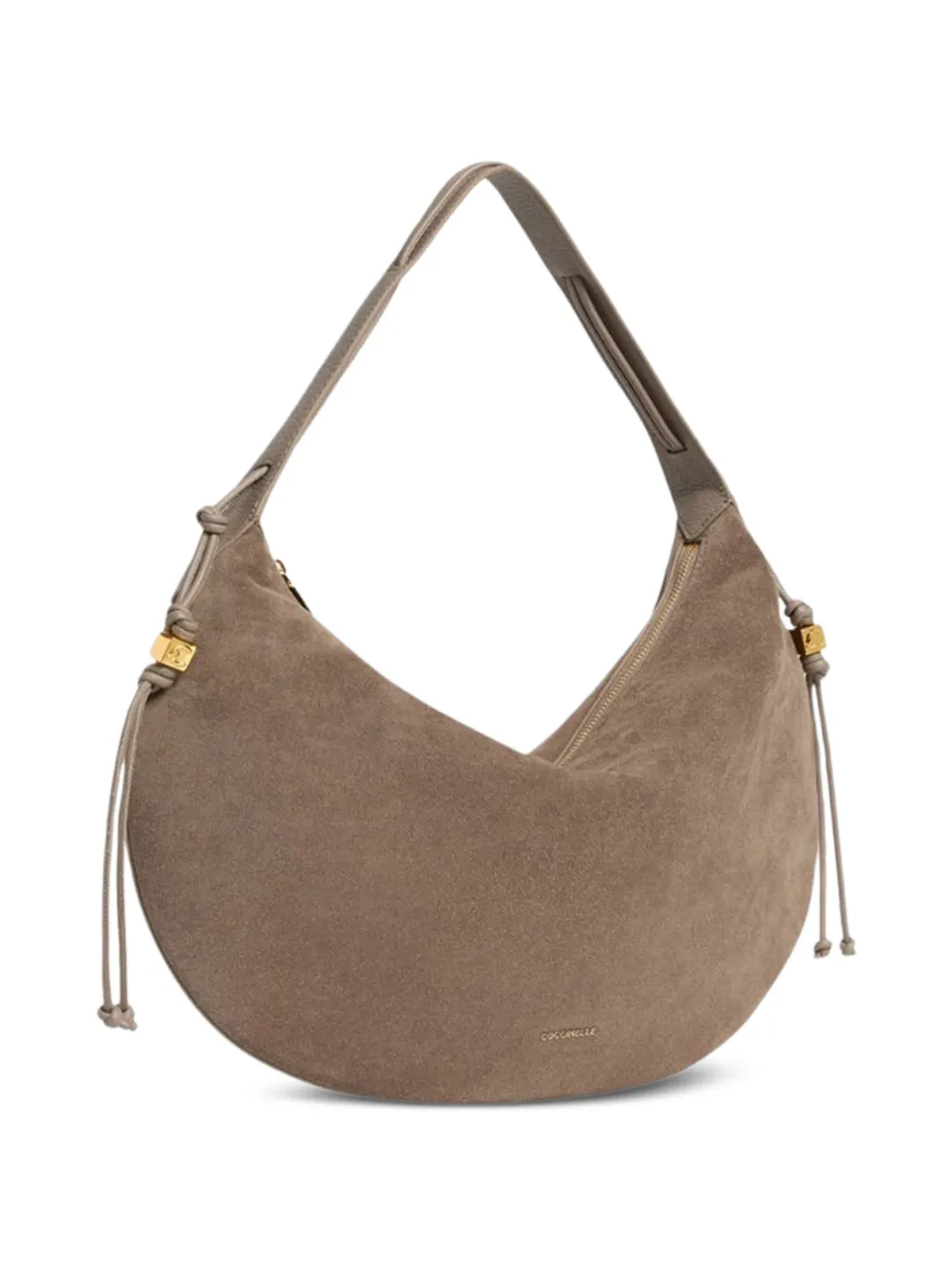 Coccinelle Grote Thess suède schoudertas Beige