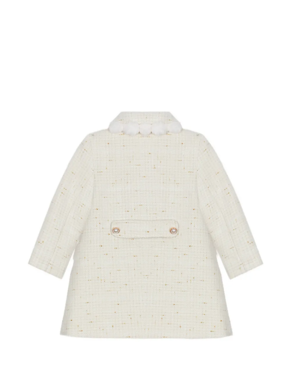 Patachou Tweed jas met pompon afwerking Beige