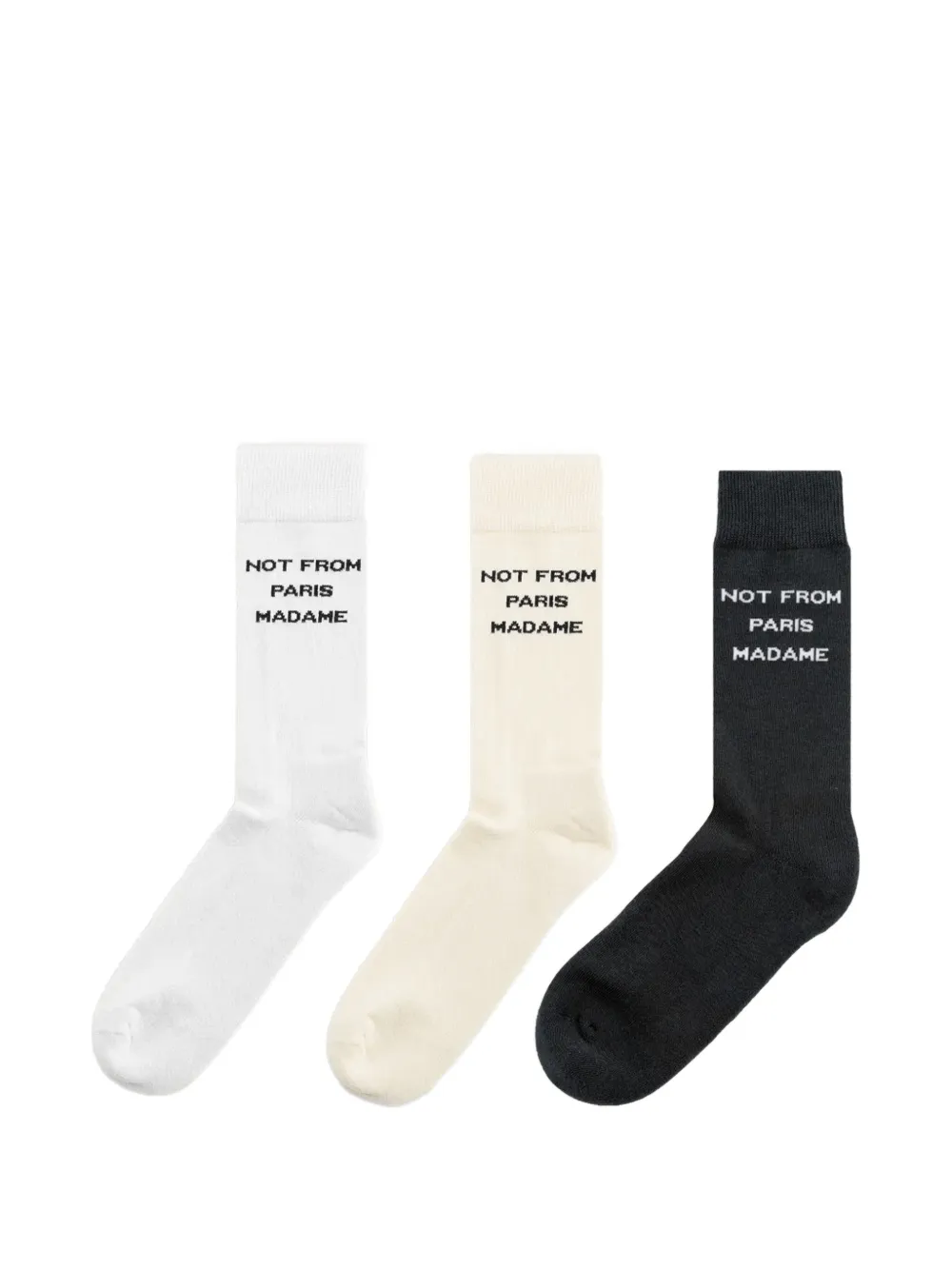 Drôle De Monsieur slogan-print socks (set of three)