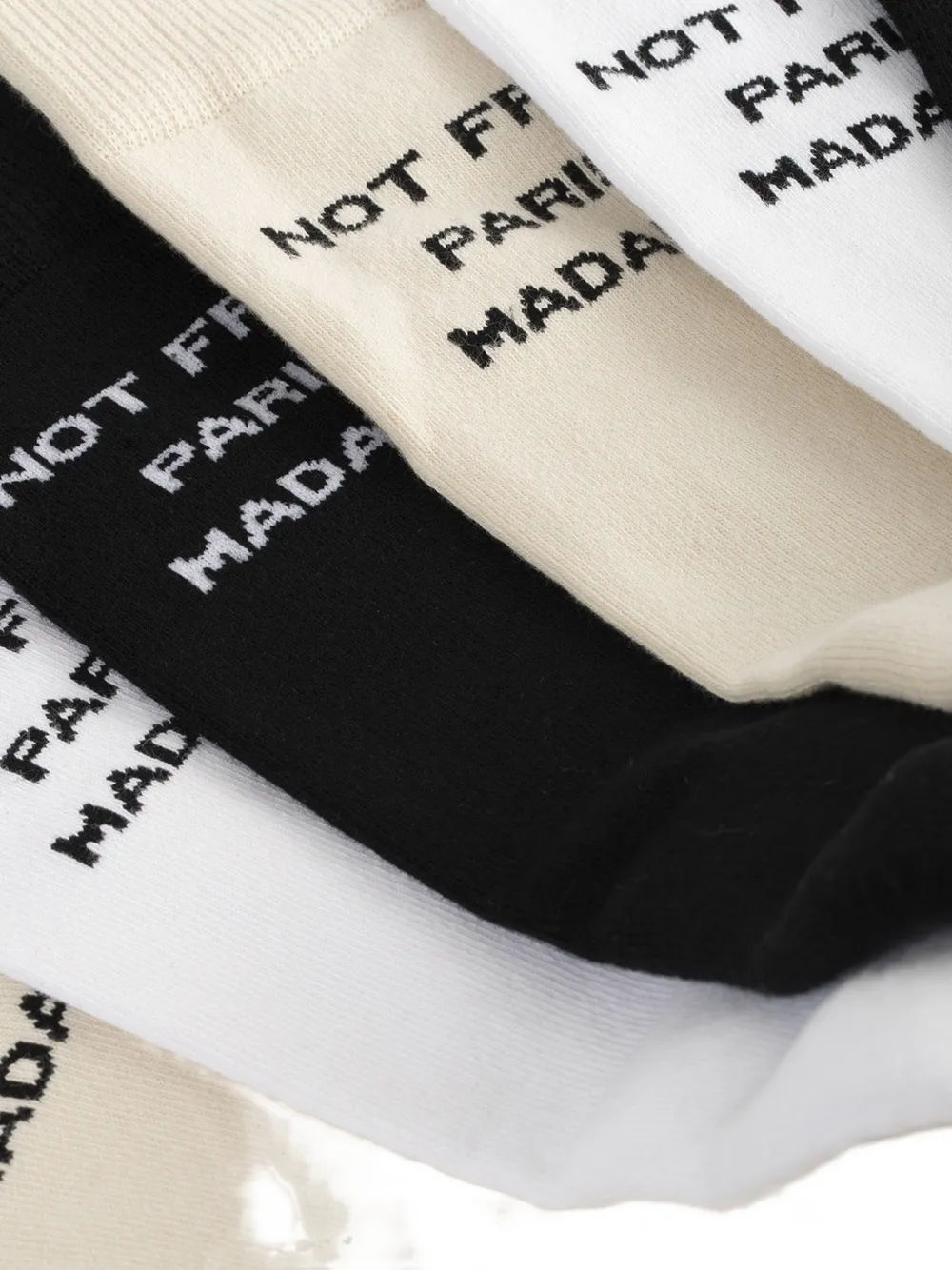Drôle De Monsieur Drie paar sokken met slogan-print Beige