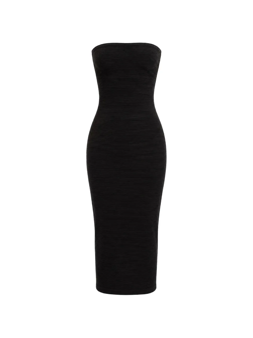 Água de Coco Dawn ribbed-knit strapless midi dress